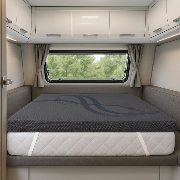 RV Mattress Topper 2.0 (Washable Cover + Straps)