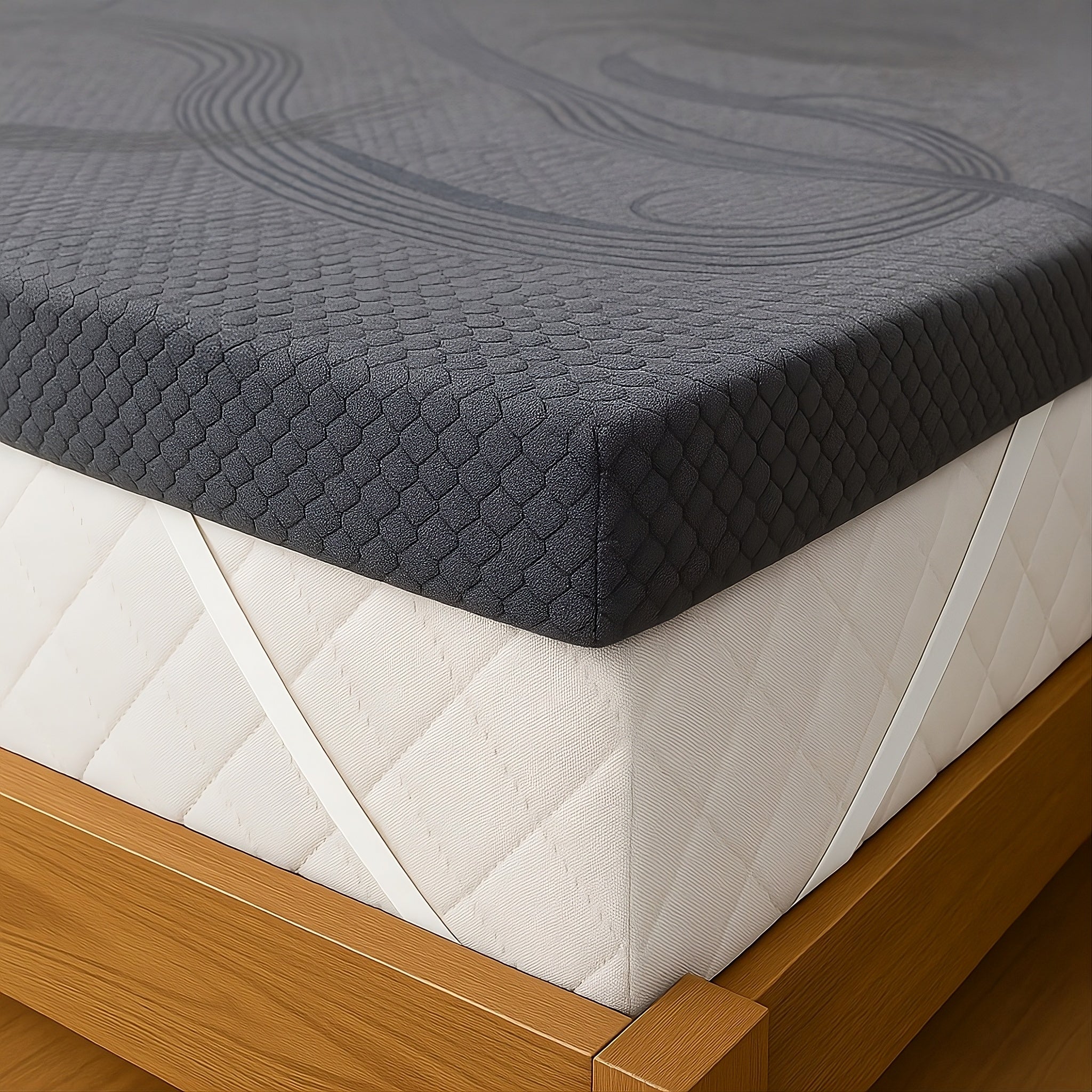 Gel Memory Foam Mattress Topper 2.0 (Washable Cover + Straps) - Image 2